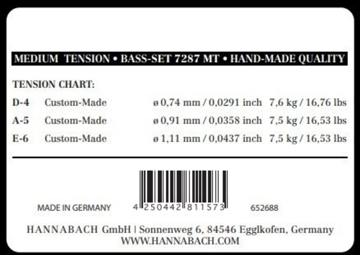 Hannabach Saiten für klassische Gitarren Series 728 Medium Tension Custom Made - 3er Bass medium (7287MT)