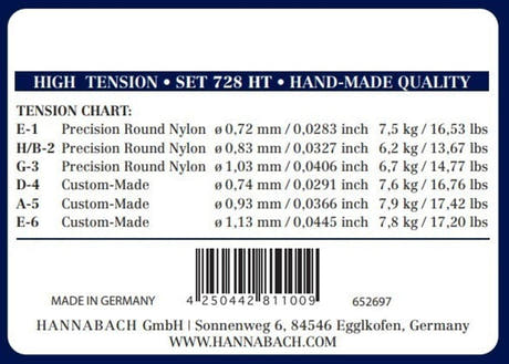 Hannabach 728 Custom Made Diskant-Saitensatz für klassische gitarren, high tension