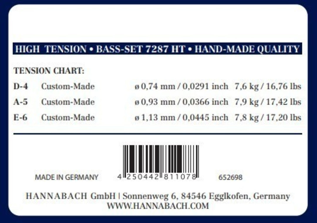 Hannabach Saiten für klassische Gitarren Series 728 High Tension Custom Made - 3er Bass high (7287HT)