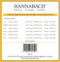 Hannabach Saiten für klassische Gitarren Series 725 Medium/High Tension Goldin - Set von 3 Bässen (7257MHT)