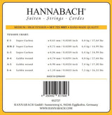 Hannabach Saiten für klassische Gitarren Series 725 Medium/High Tension Goldin - Set von 3 Bässen (7257MHT)