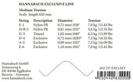 Hannabach Exclusive D4 Basssaite für klassische gitarren, medium tension