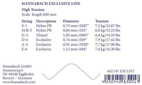 Hannabach Exclusive E1 Diskantsaite für klassische Gitarre, high tension