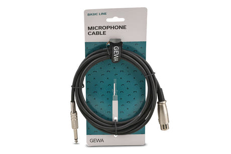 GEWA Basic Line Mikrofonkabel 3 m, XLR-Buchse auf Mono-Klinke