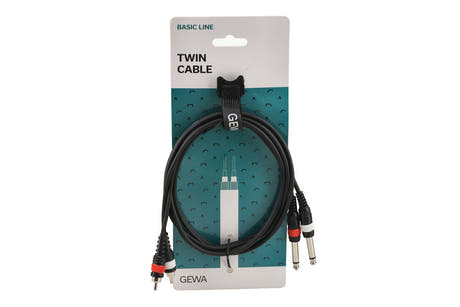 GEWA Basic Line Doppelkabel 1,5 m, 2 x Klinke auf 2 x Cinch