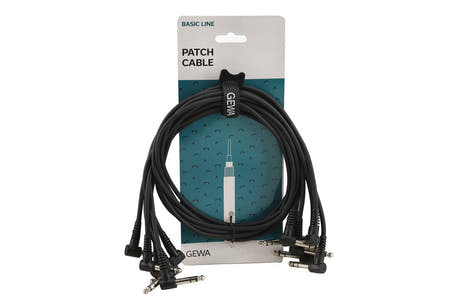 GEWA Basic Line Patchkabel 0,9 m, abgewinkelter Stereo-Klinkenstecker, 6 Stk.