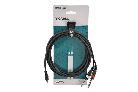 GEWA Basic Line Y-Kabel 3 m, 3,5-mm-Minijack auf 2 x Mono-Jack