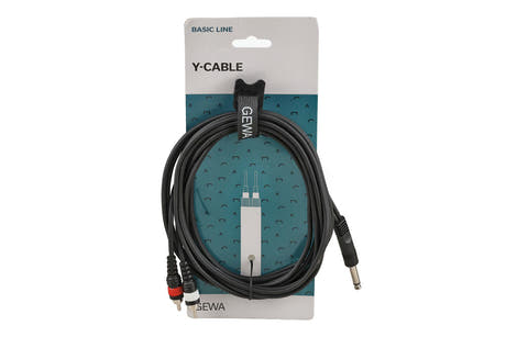 GEWA Basic Line Y-Kabel 3 m, Mono-Klinke auf 2 x Cinch