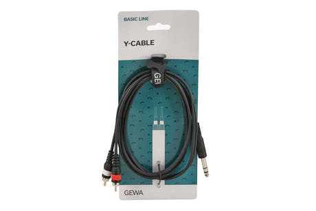 GEWA Basic Line Y-Kabel 1,5 m, Stereo-Klinke auf 2 x Cinch