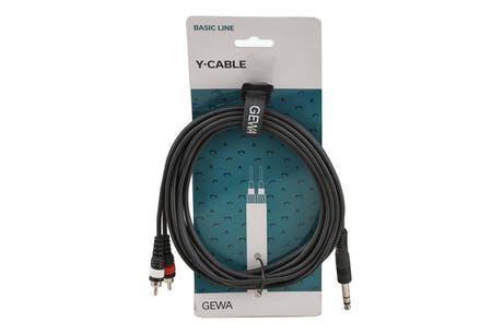 GEWA Basic Line Y-Kabel 3 m, Stereo-Klinke auf 2 x Cinch