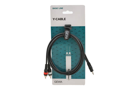 GEWA Basic Line Y-Kabel 1,5 m, 3,5-mm-Minijack auf 2 x Cinch