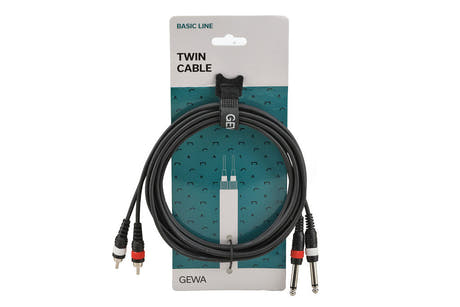 GEWA Basic Line Doppelkabel 3 m, 2 x Klinke auf 2 x Cinch