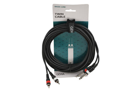 GEWA Basic Line Doppelkabel 6 m, 2 x Klinke auf 2 x Cinch