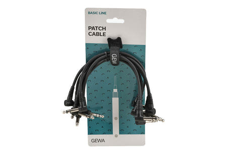GEWA Basic Line Patchkabel 0,3 m, abgewinkelter Stereo-Klinkenstecker, 6 Stück