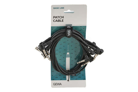 GEWA Basic Line Patchkabel 0,6 m, abgewinkelter Stereo-Klinkenstecker, 6 Stück