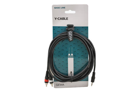 GEWA Basic Line Y-Kabel 3 m, 3,5-mm-Minijack auf 2 x Cinch