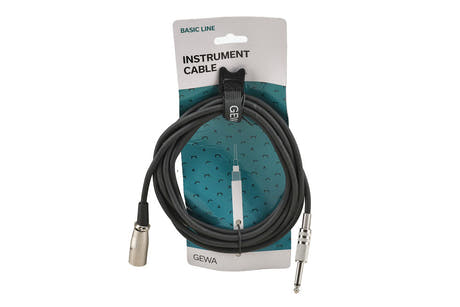GEWA Basic Line Instrumentenkabel 3 m, Mono-Klinke auf XLR-Stecker