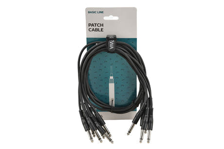 GEWA Basic Line Patchkabel 0,9 m, gerader Mono-Klinkenstecker, 6 Stück