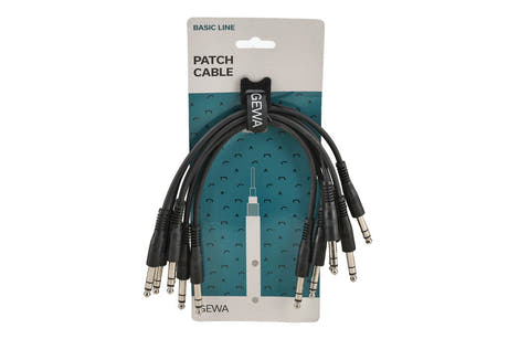 GEWA Basic Line Patchkabel 0,3 m, gerader Stereo-Klinkenstecker, 6 Stück