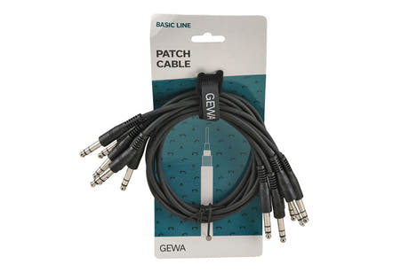 GEWA Basic Line Patchkabel 0,6 m, gerader Stereo-Klinkenstecker, 6 Stück
