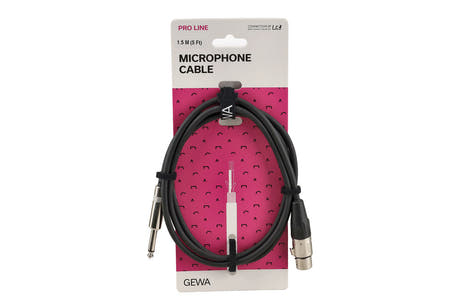 GEWA Pro Line Mikrofonkabel 1,5 m, XLR-Buchse auf Mono-Klinke