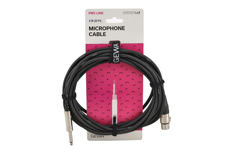 GEWA Pro Line Mikrofonkabel 6 m, XLR-Buchse auf Mono-Klinke