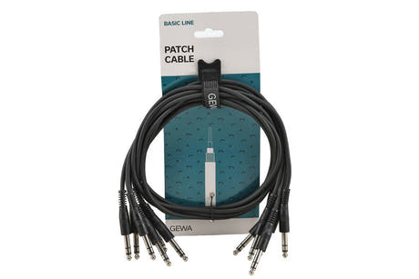 GEWA Basic Line Patchkabel 0,9 m, gerader Stereo-Klinkenstecker, 6 Stück