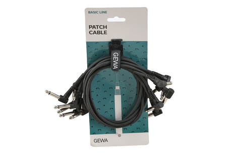 GEWA Basic Line Patchkabel 0,6 m, abgewinkelte Mono-Klinke, 6 Stk.