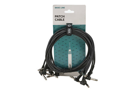 GEWA Basic Line Patchkabel 0,9 m, abgewinkelte Mono-Klinke, 6 Stück