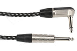 GEWA Pro Line Instrumentenkabel 3 m, schwarz-weißes Tweed, gewinkelter Klinkenstecker