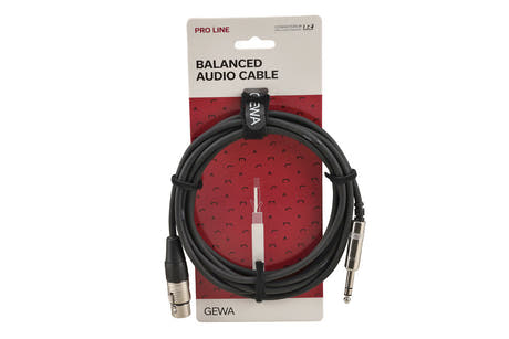 GEWA Pro Line symmetrisches Kabel 3 m, Stereo-Klinke auf XLR-Buchse