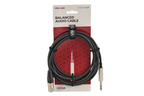 GEWA Pro Line symmetrisches Kabel 3 m, Stereo-Klinke auf XLR-Stecker