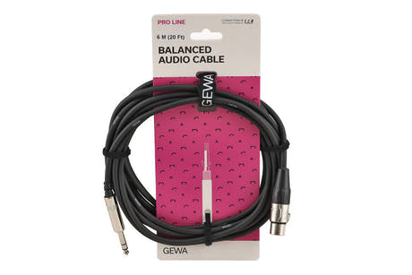 GEWA Pro Line symmetrisches Kabel 6 m, Stereo-Klinke auf XLR-Buchse