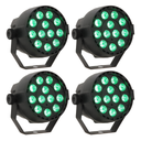 LED Spot Multicolor m. fjernbetjening (12x3W) 4 Stk. Bundle