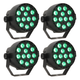LED Spot Multicolor m. fjernbetjening (12x3W) 4 Stk. Bundle