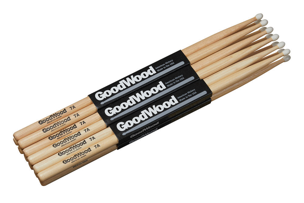 Vater Goodwood 7A schlagzeugstöcke, Hickory, 2. Wahl, Nylonspitze