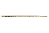 Vater Color Wrap 5A Gold Sparkle Schlagzeugstöcke, Hickory, Nylonspitze