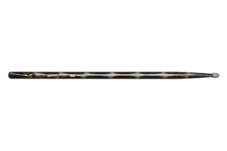 Vater Color Wrap 5A Black Optic schlagzeugstöcke, Hickory, Nylonspitze