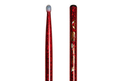 Vater Color Wrap 5A Red Sparkle schlagzeugstöcke, Hickory, Nylons­pitze