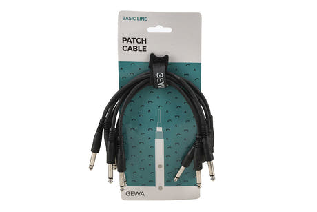 GEWA Basic Line Patchkabel 0,3 m, gerader Mono-Klinkenstecker, 6 Stück