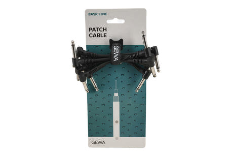 GEWA Basic Line Patchkabel 0,1 m, abgewinkelter Mono-Klinkenstecker, 6 Stück