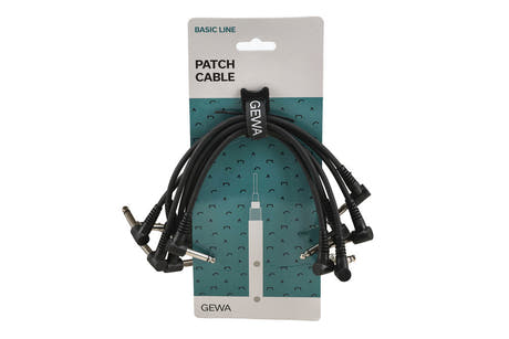 GEWA Basic Line Patchkabel 0,3 m, abgewinkelte Mono-Klinke, 6 Stk.