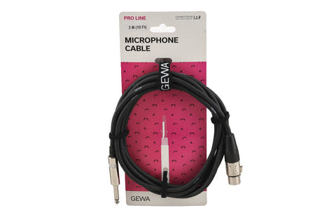 GEWA Pro Line Mikrofonkabel 3 m, XLR-Buchse auf Mono-Klinke