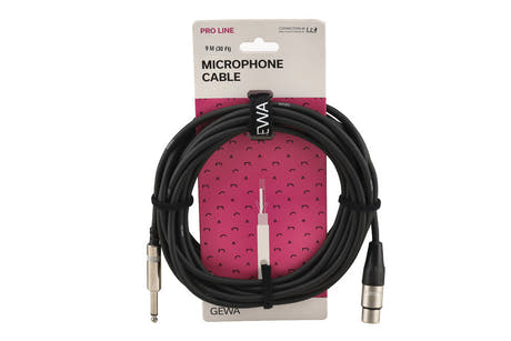 GEWA Pro Line Mikrofonkabel 9 m, XLR-Buchse auf Mono-Klinke