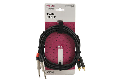 GEWA Pro Line Doppelkabel 3 m, 2 x Klinke auf 2 x Cinch