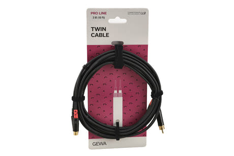 GEWA Pro Line Doppelkabel 3 m, Cinch-Verlängerung