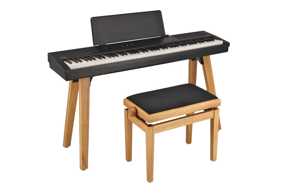GEWA Ständer für Portable Piano PP-2 und PP-3, Holzbeine in mattem Schwarz