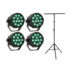 LED Spot Multicolor m. Fernbedienung (12x3W) & Perfex Lichtstativ