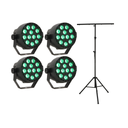 LED Spot Multicolor m. Fernbedienung (12x3W) & Perfex Lichtstativ