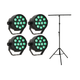 LED Spot Multicolor m. Fernbedienung (12x3W) & Perfex Lichtstativ
